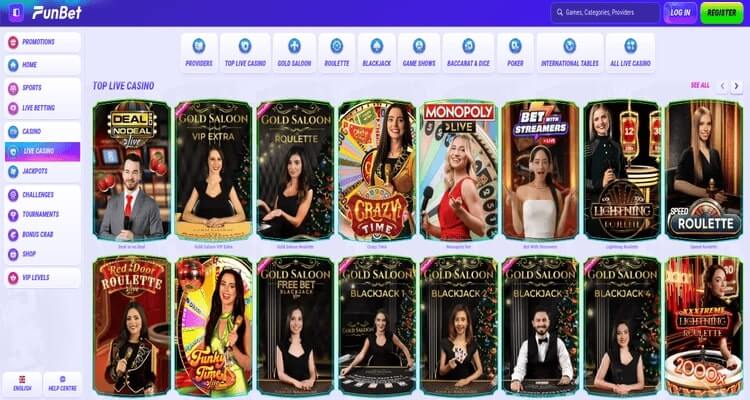 FunBet live casino