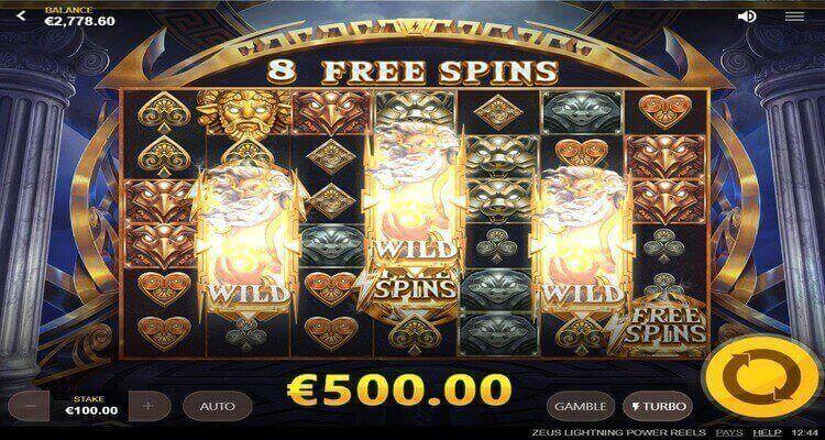 Zeus Lightning Power Reels slot free spins