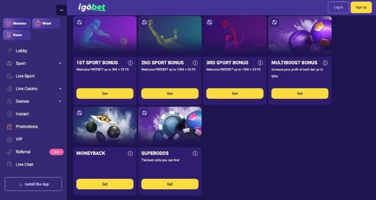 Sportbonussen van IgoBet met free bets en gratis spins
