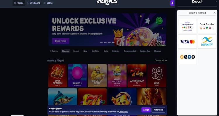 Starsplay24 Geld Storten