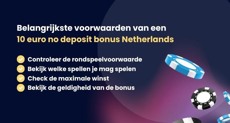 10 euro no deposit bonus Netherlands voorwaarden