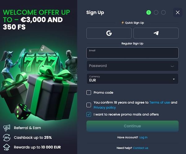 Mega.Bet Registratie