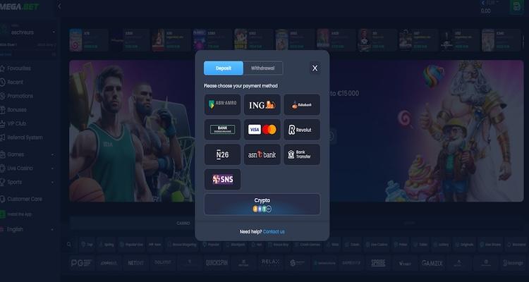 Megabet Geld Storten