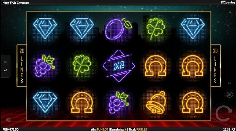 Neon Fruit Cityscape Slot Feature