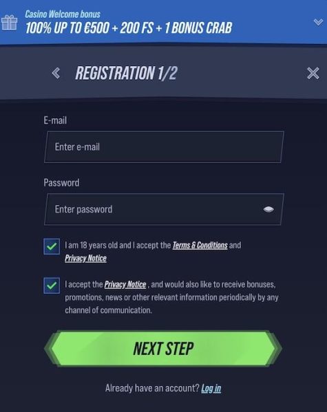 Vegashero registratie