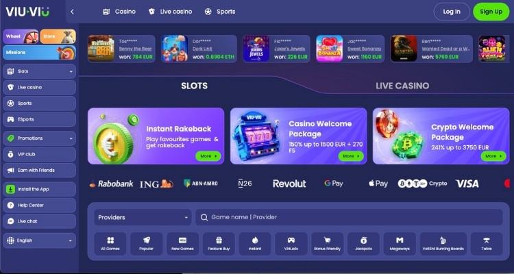Viu Viu Casino zonder cruks