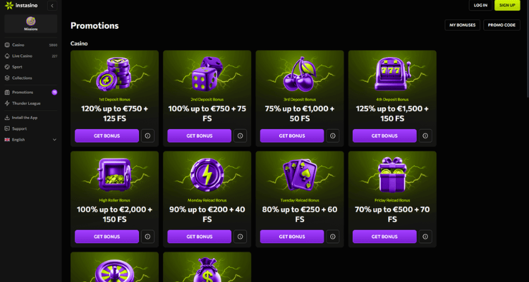 instasino casino bonus