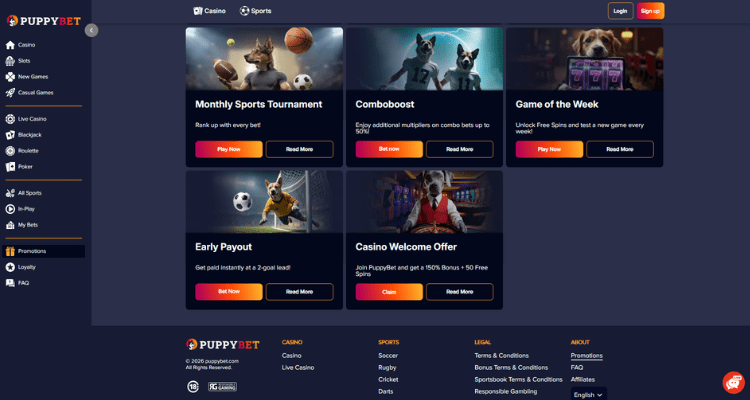 PuppyBet casino bonus