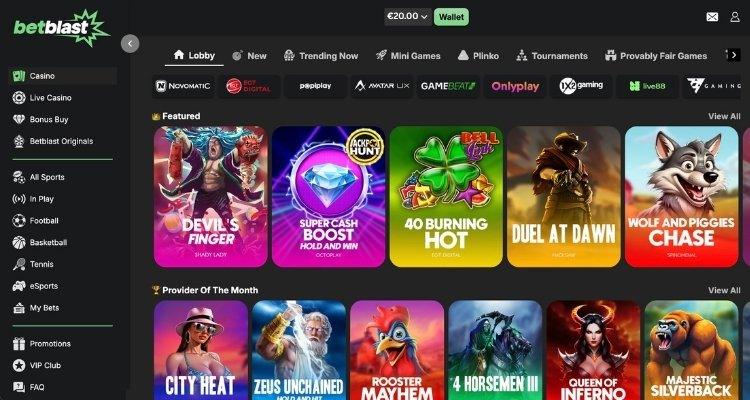Betblast casino spellen