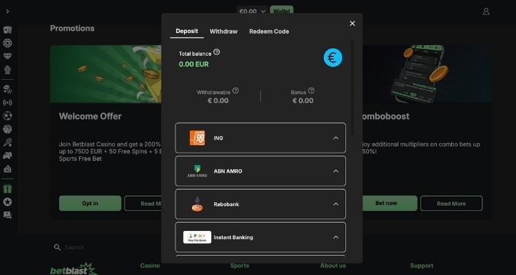 Betblast casino storten