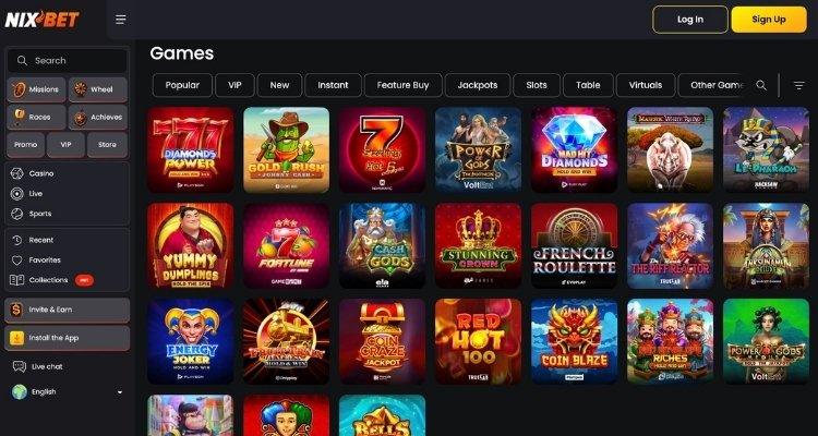 Nixbet casino spellen