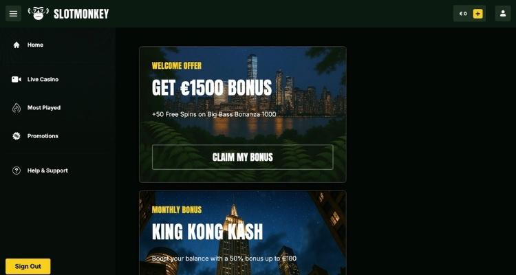 Slotmonkey casino bonus