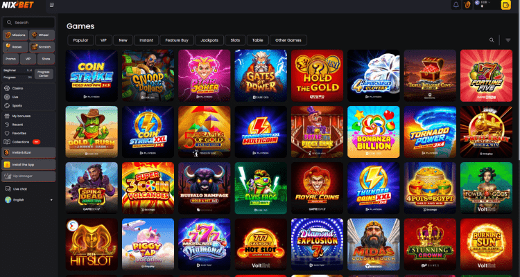 Nixbet casinospellen