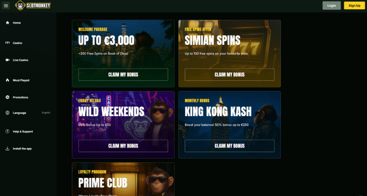Slotmonkey casino bonussen