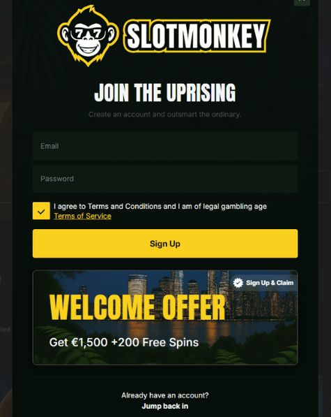 Slotmonkey casino registratie