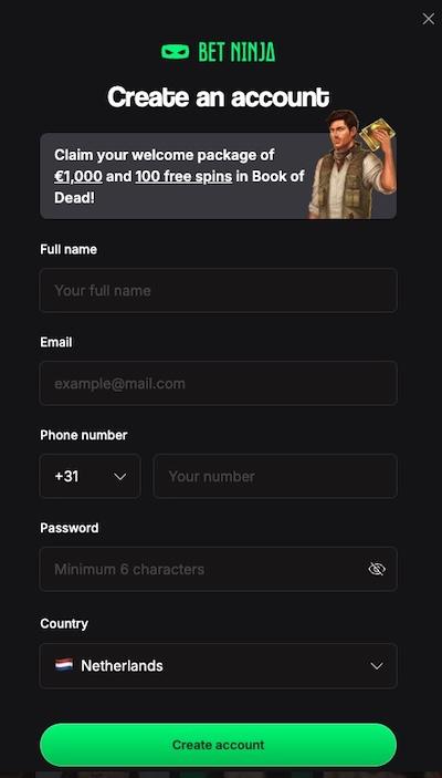 Betninja registratie