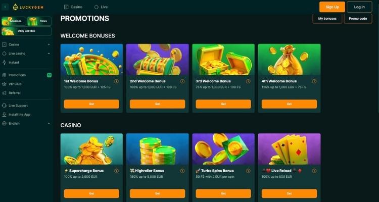 Luckygem casino online bonussen