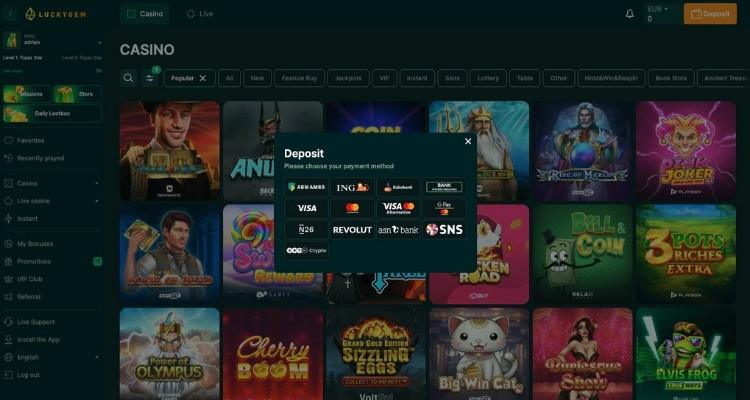 Luckygem casino online storting