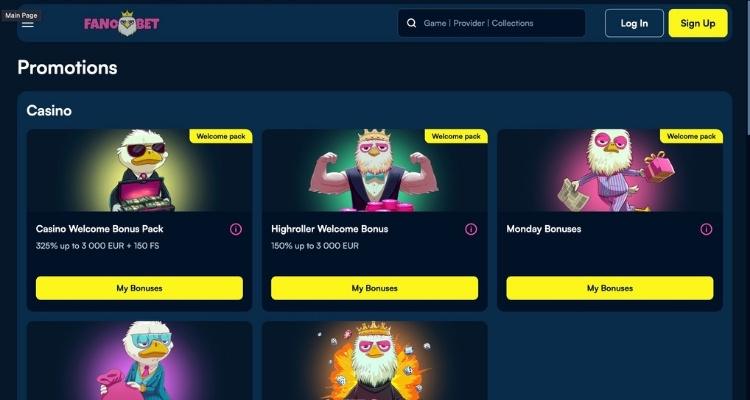 Fano.bet casino bonussen