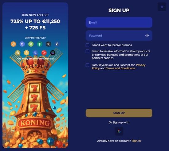 Koning Casino Registreren