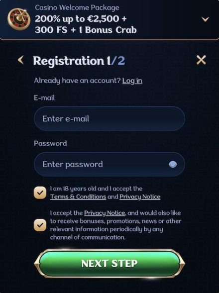 Millioner casino registratie