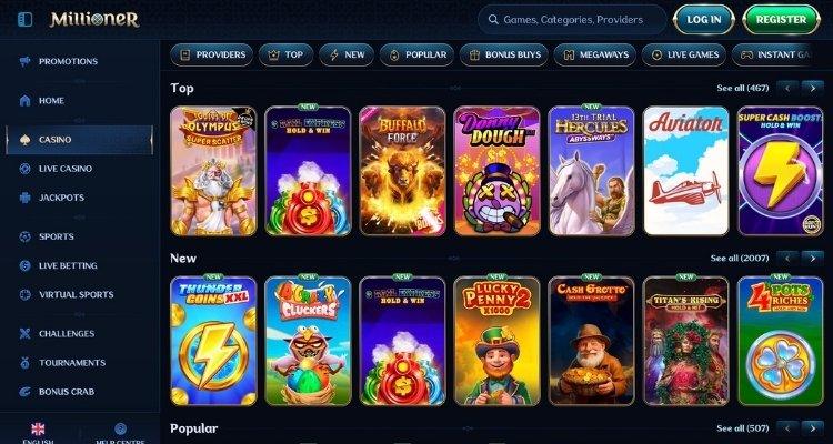 Millioner casino spellen