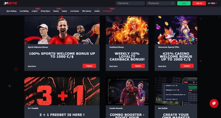 31Bets casino promoties