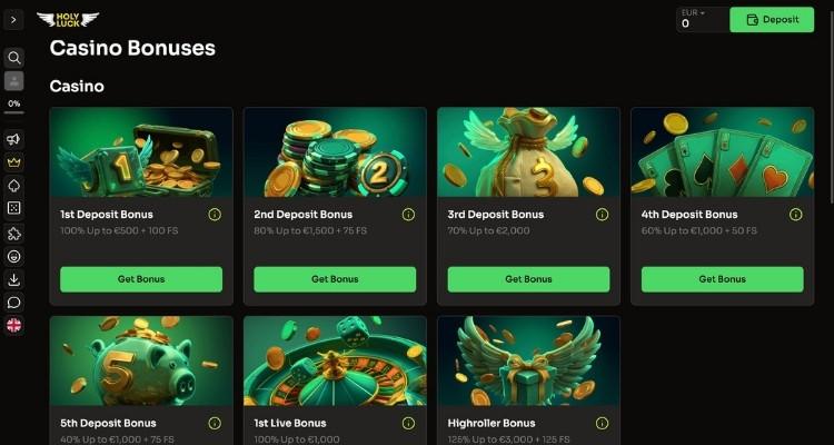 Holyluck casino bonussen