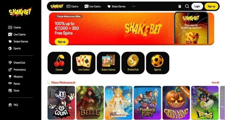 Shakebet online casino