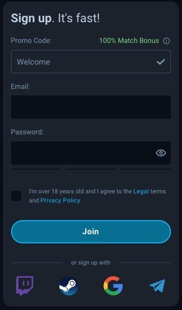 Thunderpick registratie