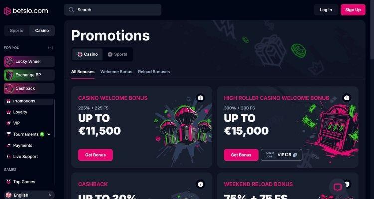 Betsio.com casino bonussen