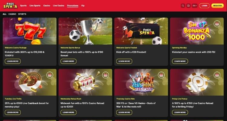 FreeSpinza casino bonussen