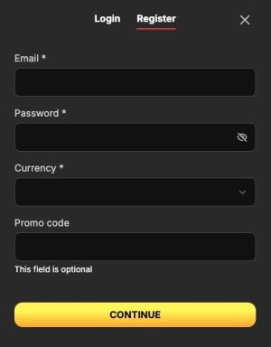 FreeSpinza registratie scherm 1