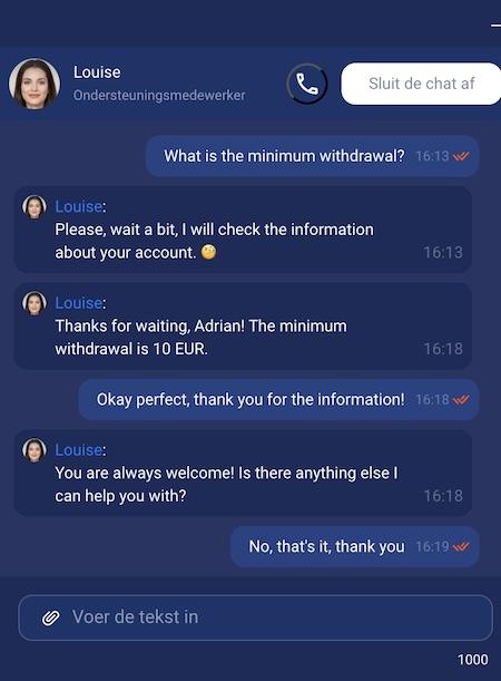 Live chat NIKA casino