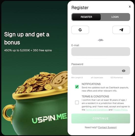 Uspin registratie