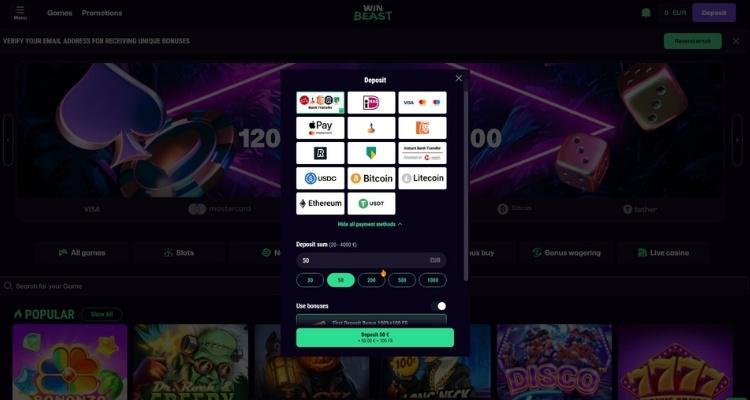 WinBeast casino storting