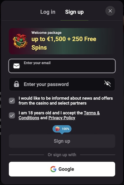 Winzoria casino registratie