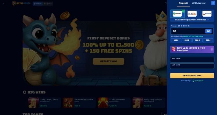 Royalspinia casino storting