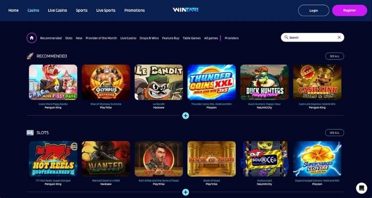 Wintari casino spellen