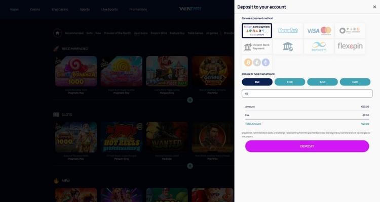 Wintari casino storting