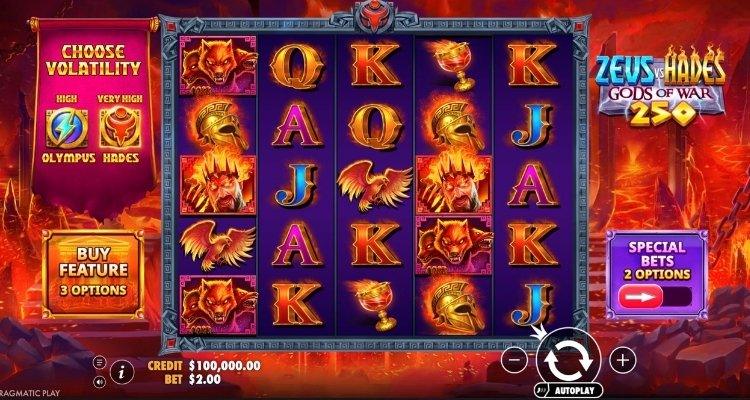 Zeus vs Hades Gods of War 250 Gameplay