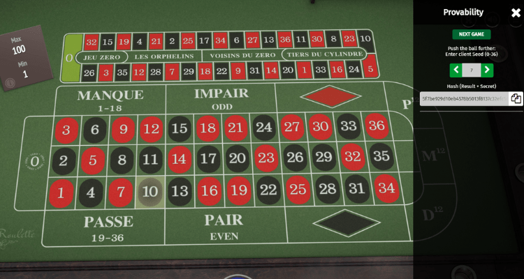 Roulette Provably Fair