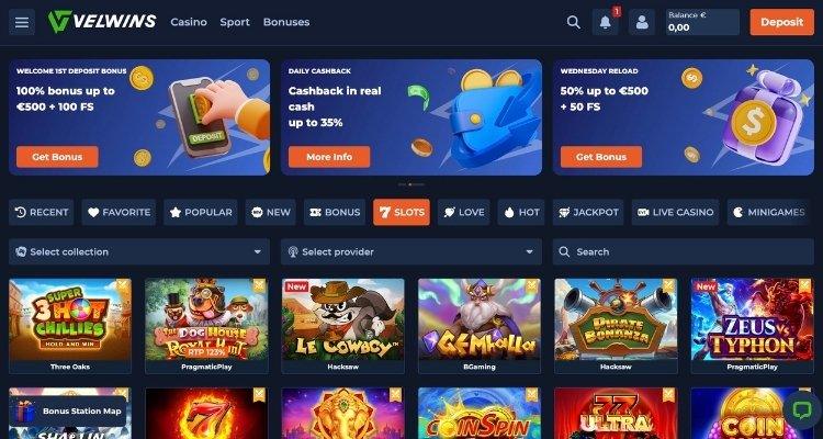 Velwins casino spellen
