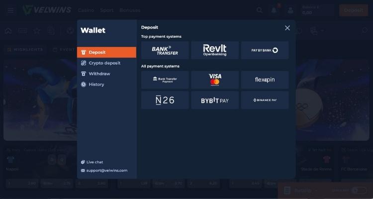 Velwins casino storting