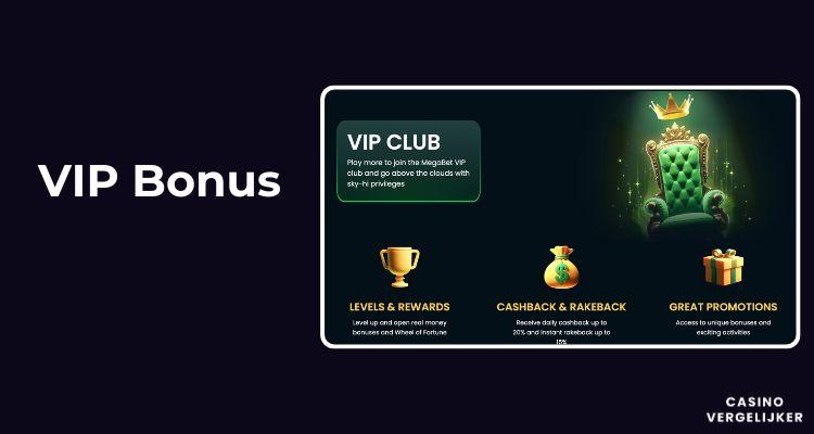 vip bonus bij Mega.bet
