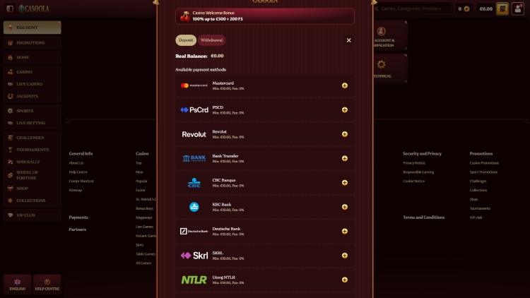 casoola casino betaalmethoden