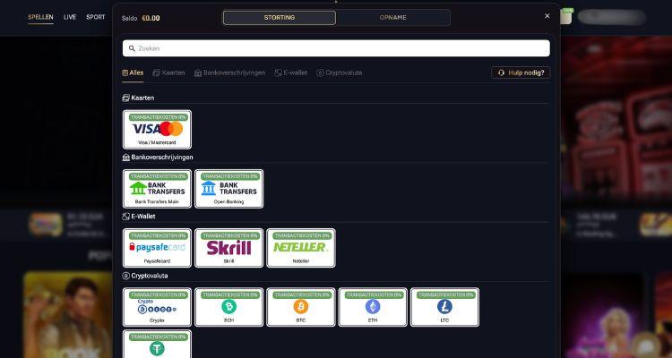 jack-pot betaalmethoden