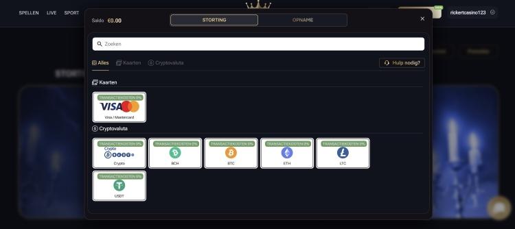 jack-pot casino betaalmethoden