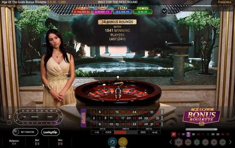 Age of the Gods Bonus Live Roulette