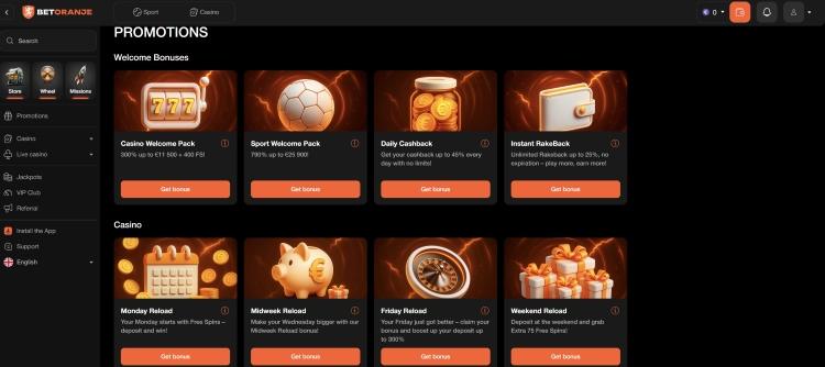 betoranje casino bonussen